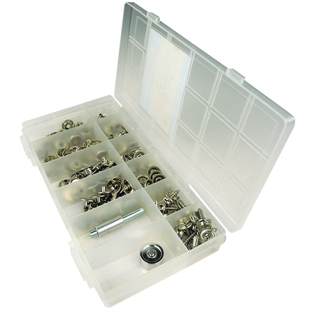 Seachoice Nickel Plated Brass Canvas Snap Kit With Tool - 144 Piece 59444